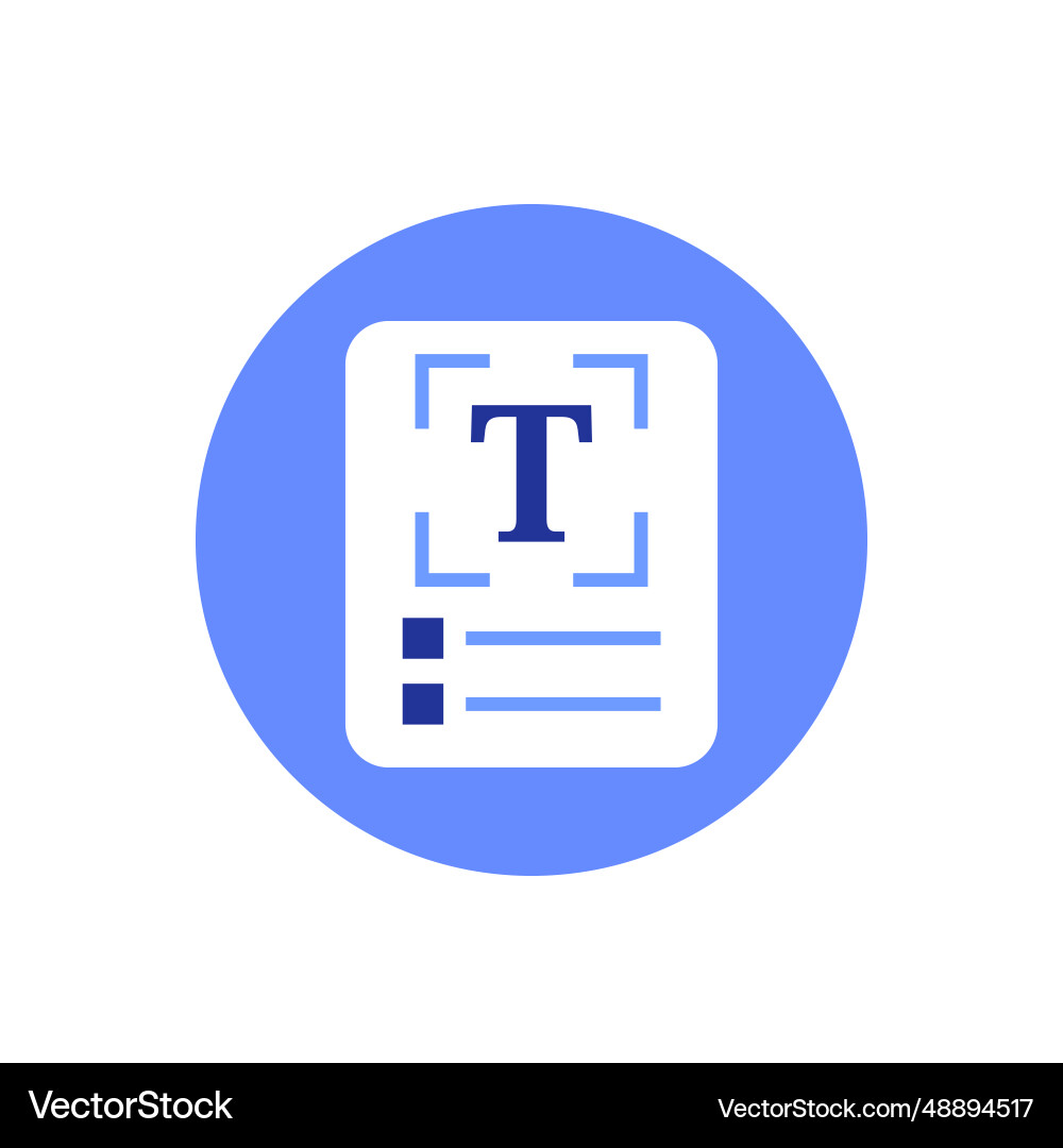 Text scan icon flat design Vector Image