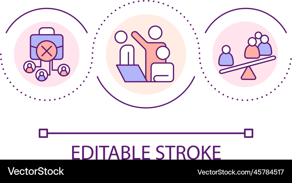Unfit employee loop concept icon Vector Image