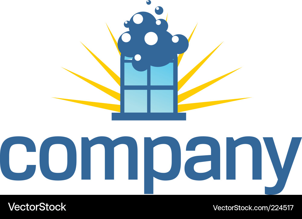 Window Cleaning Logo - Sparkling Clean vector image