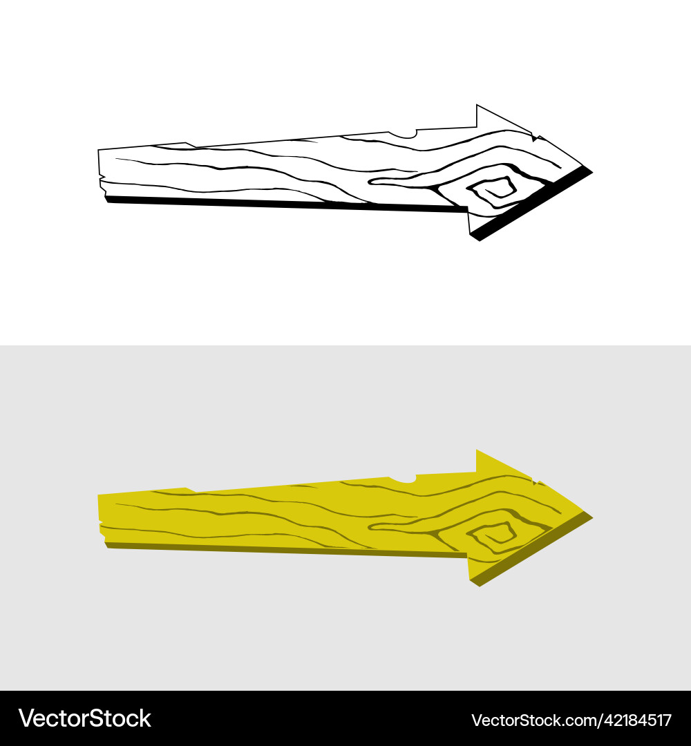 Wood sign arrow Royalty Free Vector Image - VectorStock