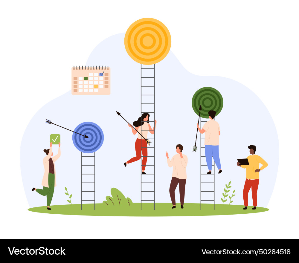 Achieve Goals - Ladder Climb Vector Image