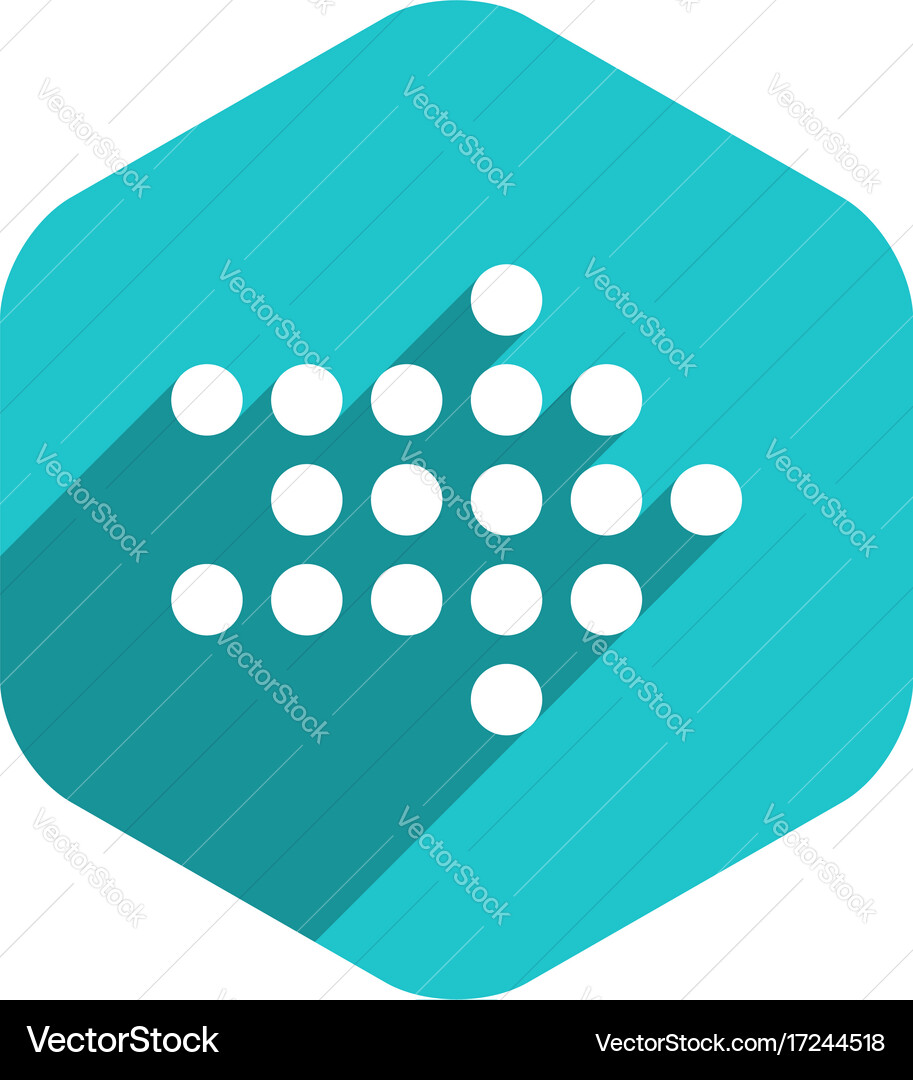 Arrow sign led digital display hexagon icon Vector Image