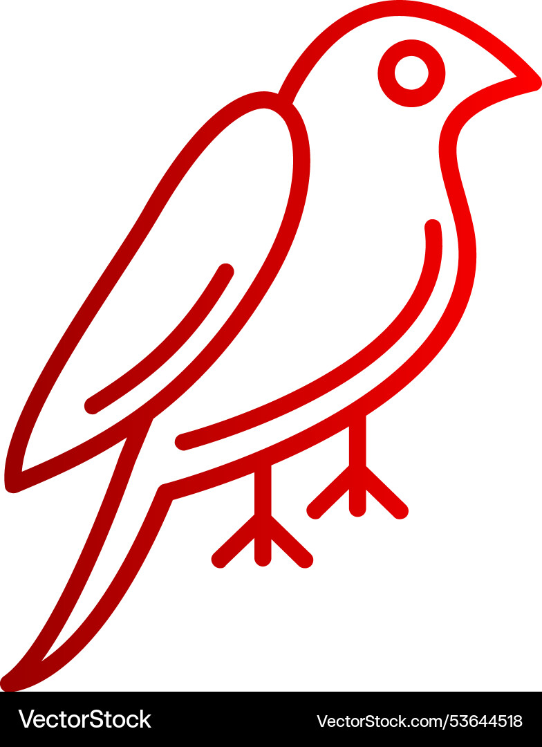 Bird line gradient icon Vector Image
