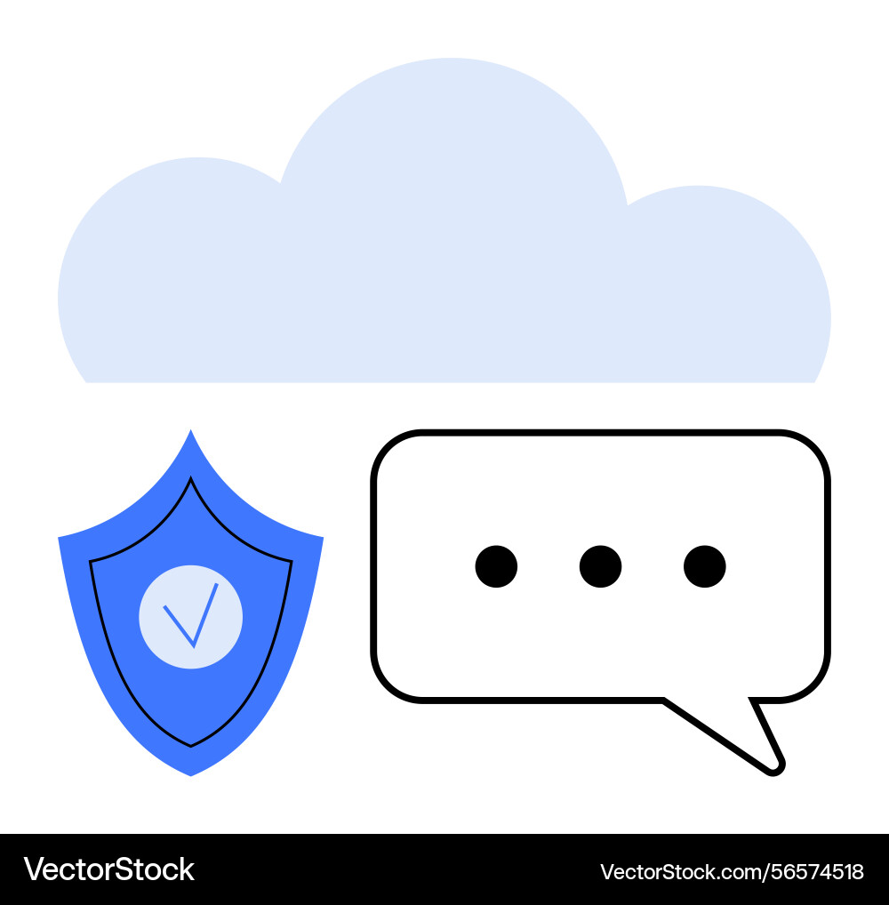 Cloud storage with secure communication featuring Cloud storage with secure communication featuring vector image