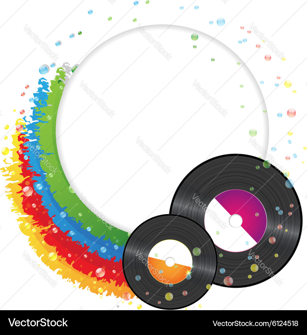 Colorful Vinyl Records Background Vector Image