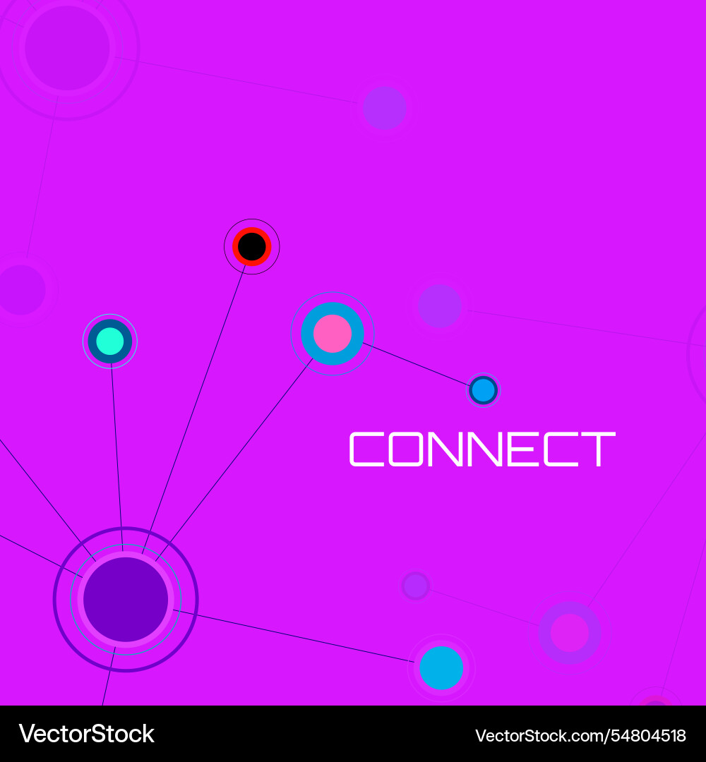 Connect with colorful circles technology Connect with colorful circles technology Vector Image