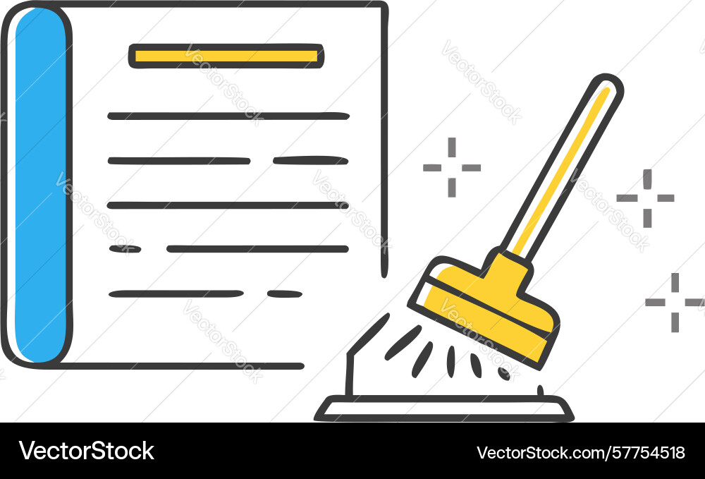 Document cleanup or digital decluttering icon vector image