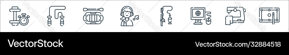 Free time line icons linear set quality Free time line icons linear set quality vector image