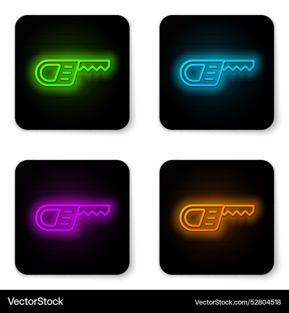 Glowing neon line reciprocating saw and blade Glowing neon line reciprocating saw and blade Vector Image