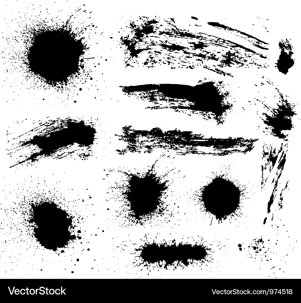 Grunge Splatter Elements Vector Image