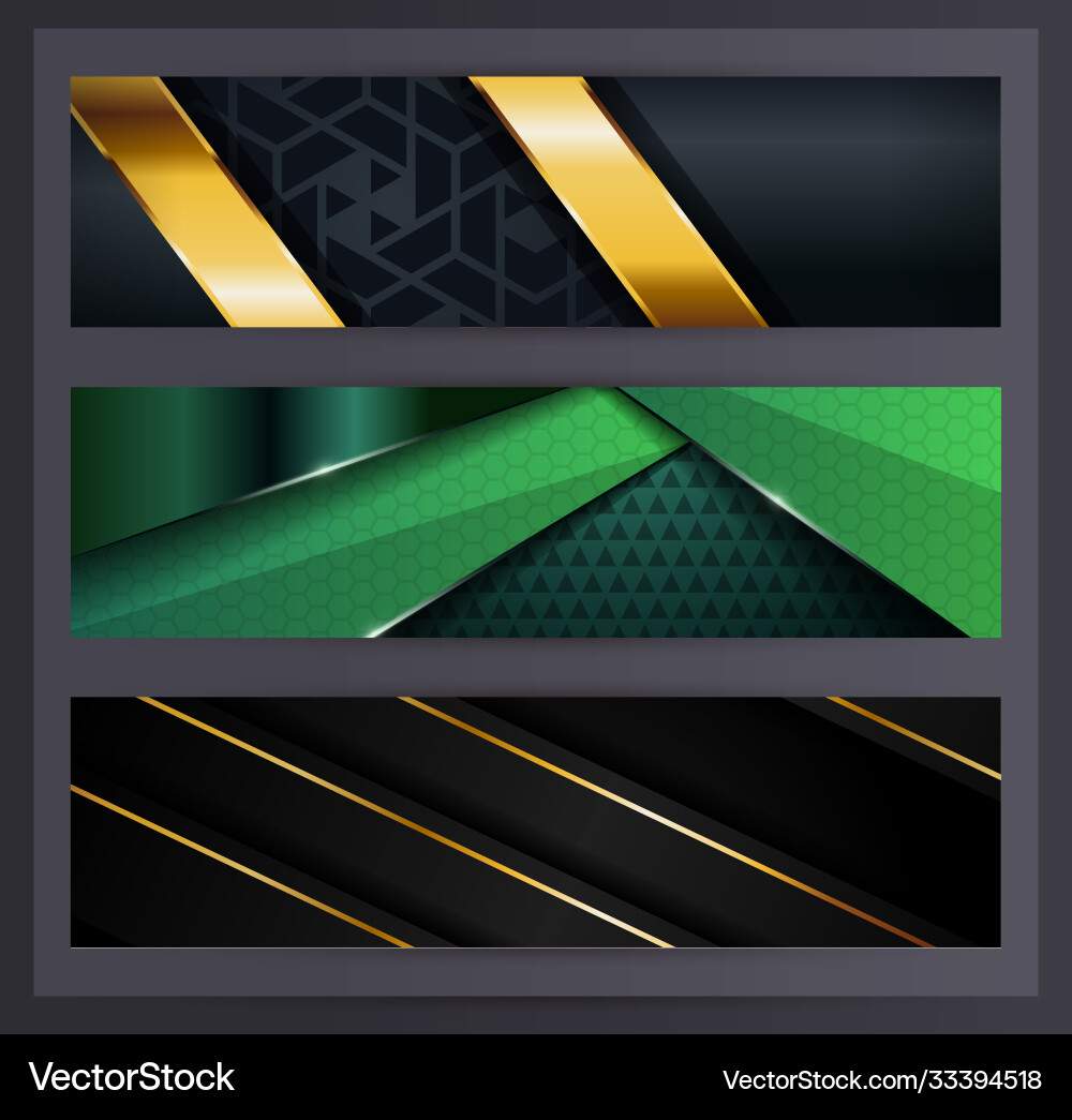 Horizontal banner set collection with various Vector Image