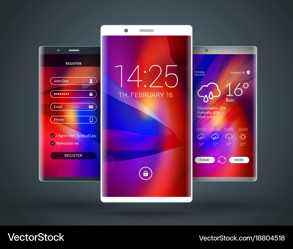 Mobile interface wallpaper design abstract Vector Image