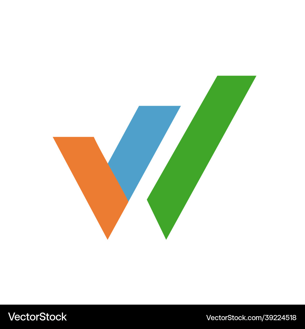 Overlapping shape of letter w initial logo Vector Image