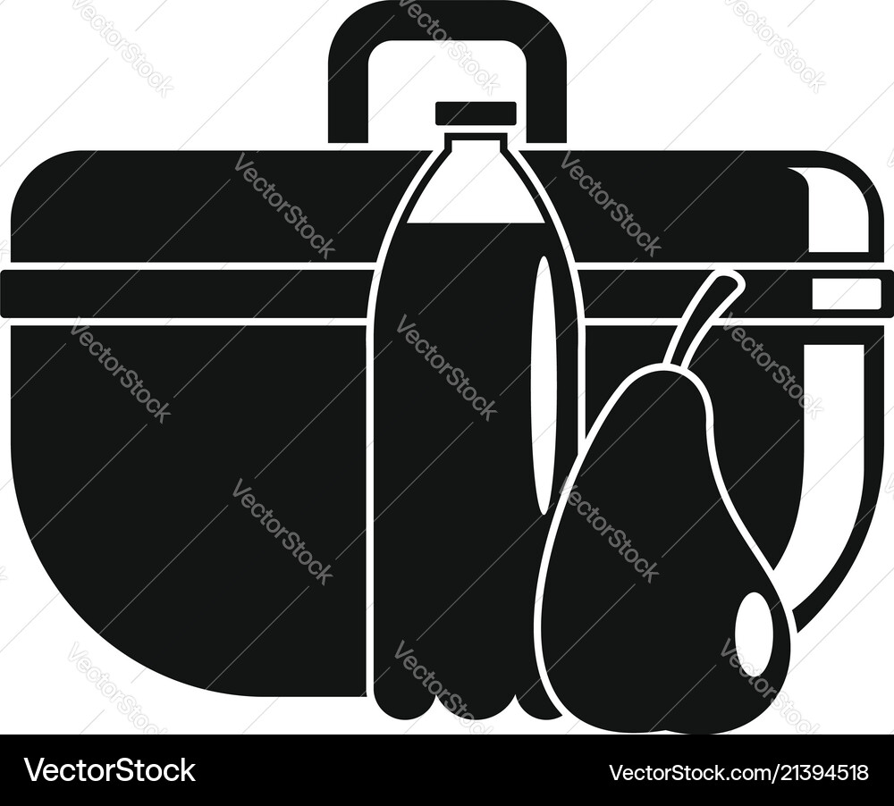 Pear lunch box icon simple style Vector Image