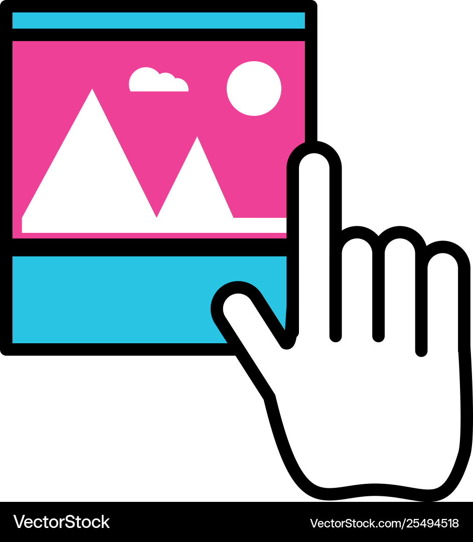 Picture file with hand mouse cursor vector image