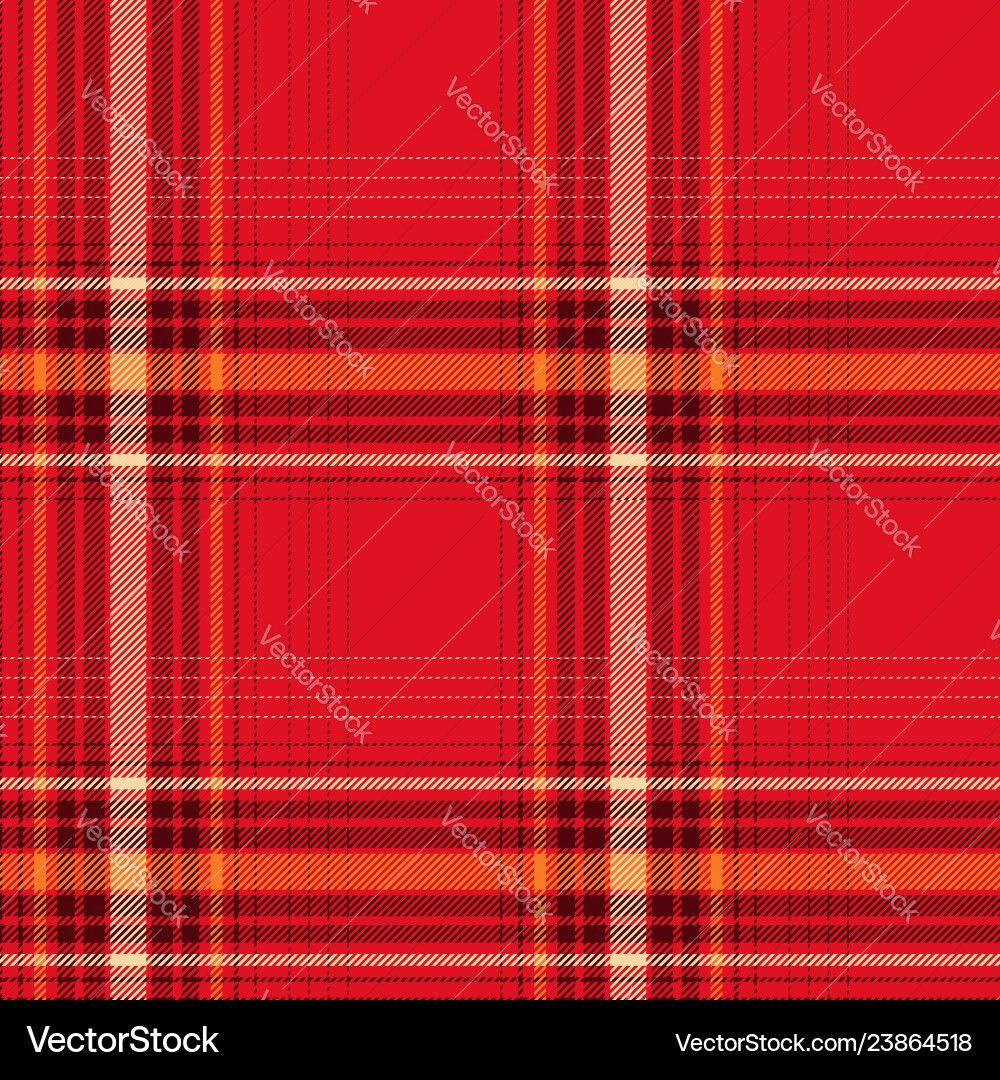 Red and White Checked Fabric Pattern Vector Image