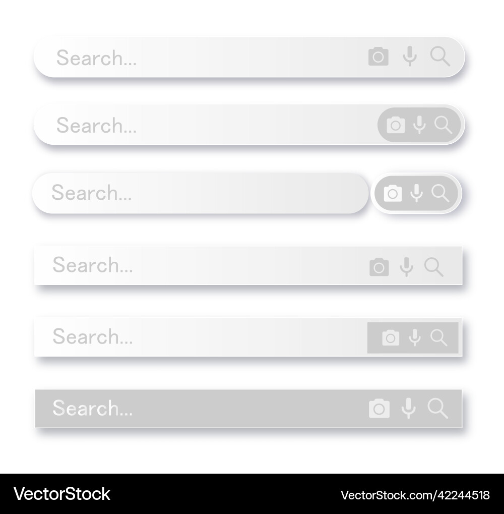 Search bar for user interface design and website Search bar for user interface design and website vector image