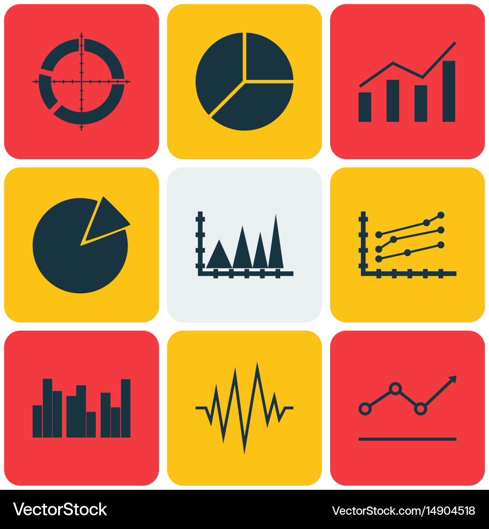 Set of graphs diagrams and statistics icons vector image