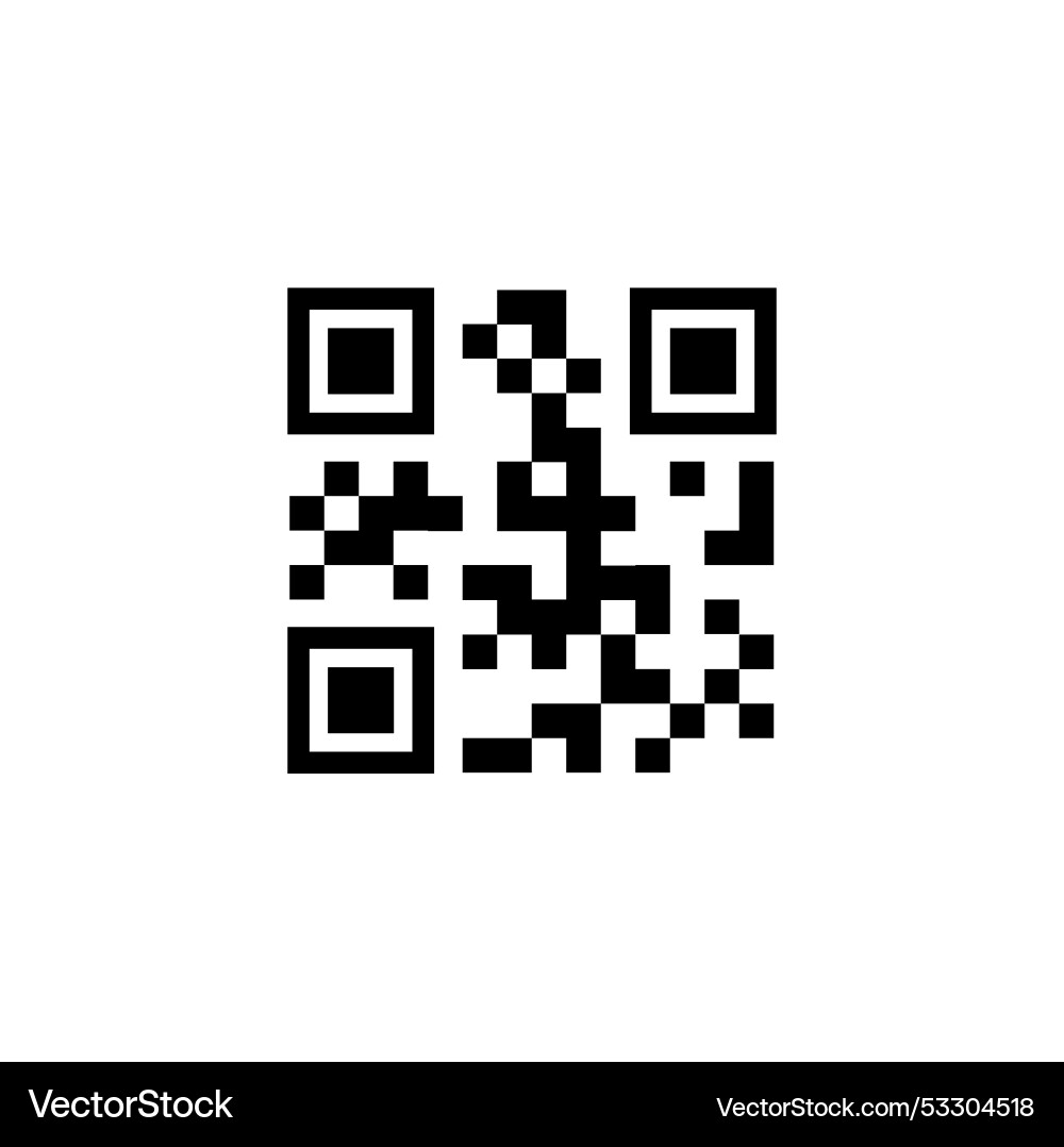 Simple qr code on white background represents vector image