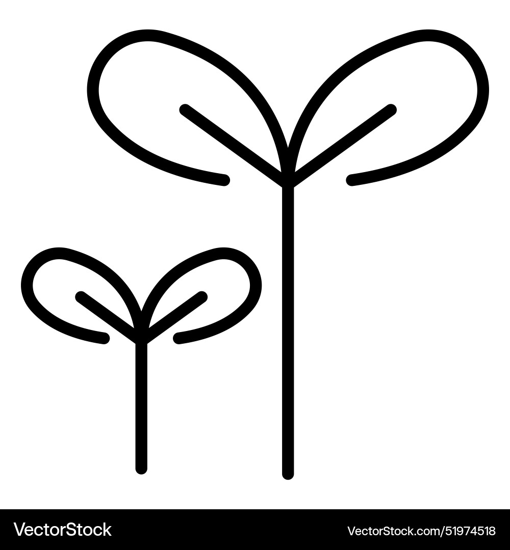 Tree sprout icon in thin line style graphic design Vector Image