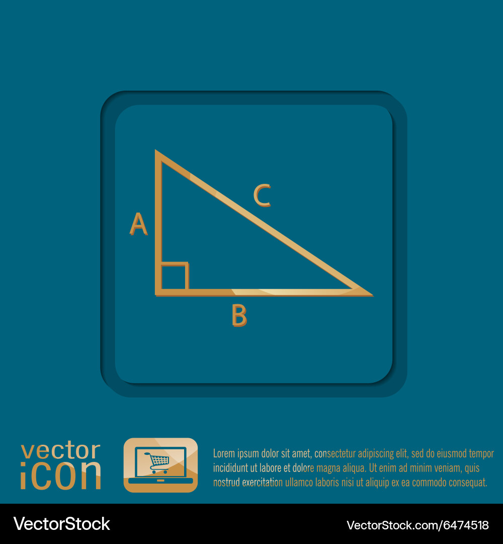Triangle math symbol icon geometry learning Vector Image