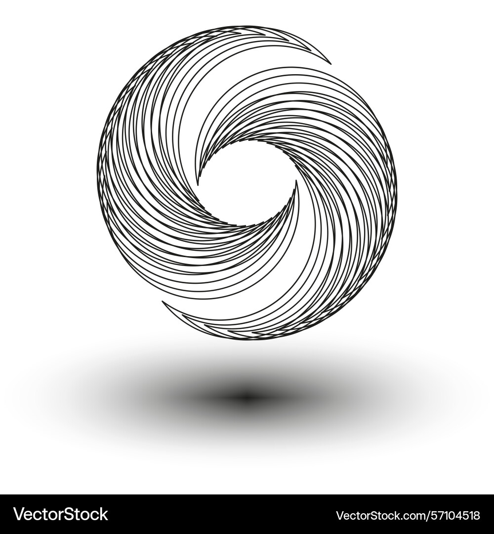 Twisted swirl form gray spiral shape floating vector image