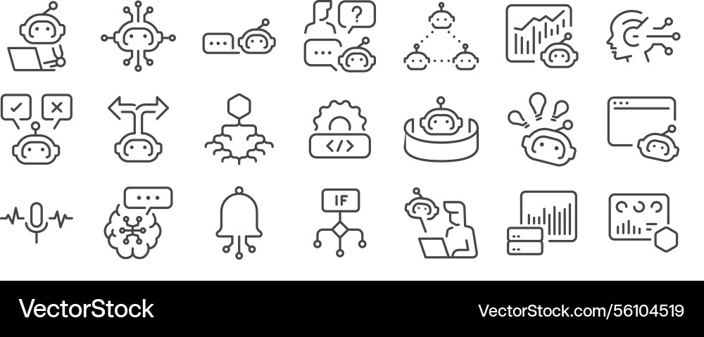 AI Agent Icon Set - Robotics & Automation vector image