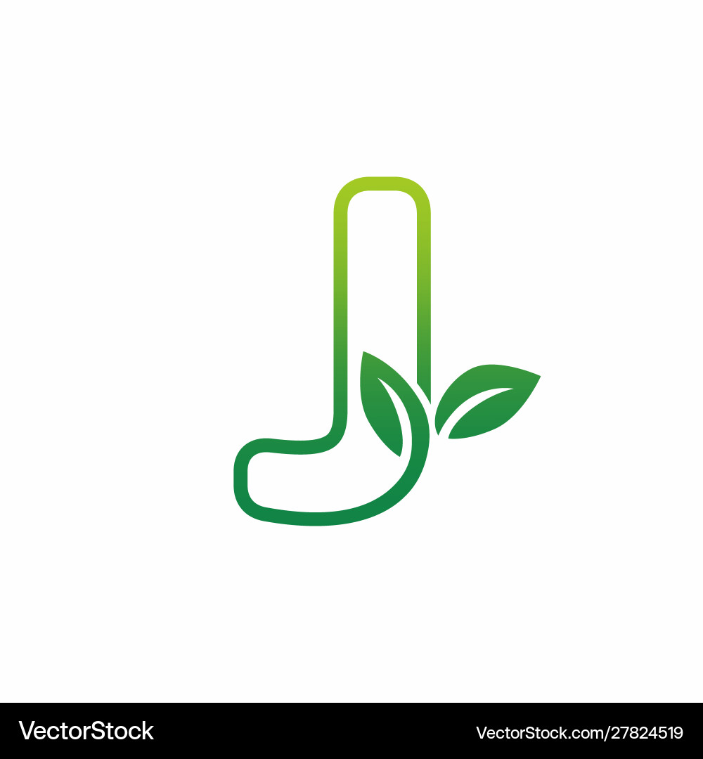Buchstaben j Blatt wächst Knospen schießt Logo-Symbol Buchstaben j Blatt wächst Knospen schießt Logo-Symbol vektorbild