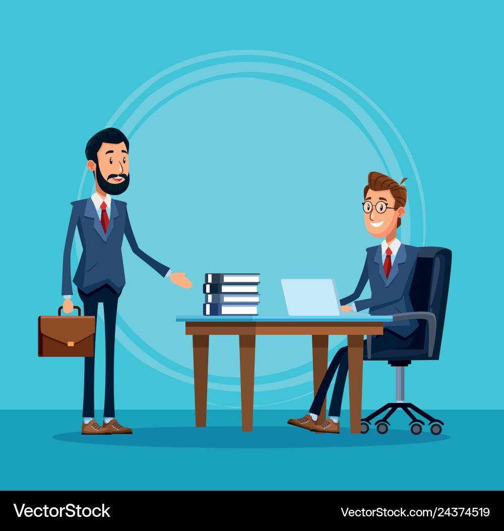 Businessman bankers cartoon Businessman bankers cartoon vector image