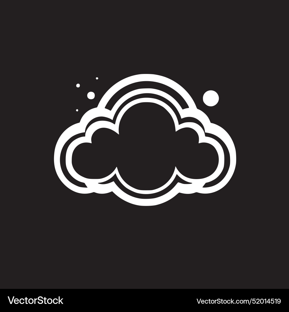 Cloud - black and white Royalty Free Vector Image