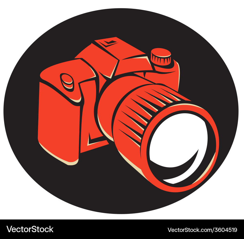 Dslr digital camera front retro Vector Image