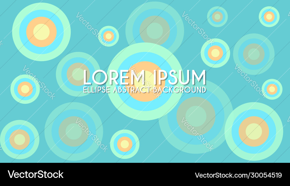 Ellipse abstract background design template cyan vector image