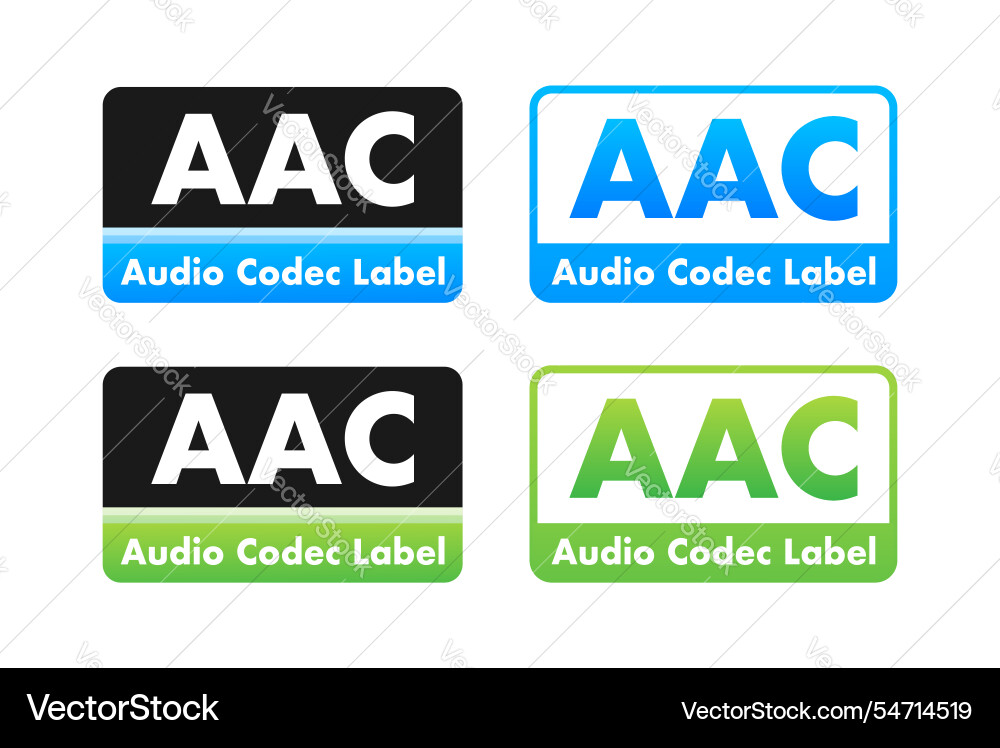Erweitertes Audio-Coding-Label in verschiedenen Farben Erweitertes Audio-Coding-Label in verschiedenen Farben vektorbild