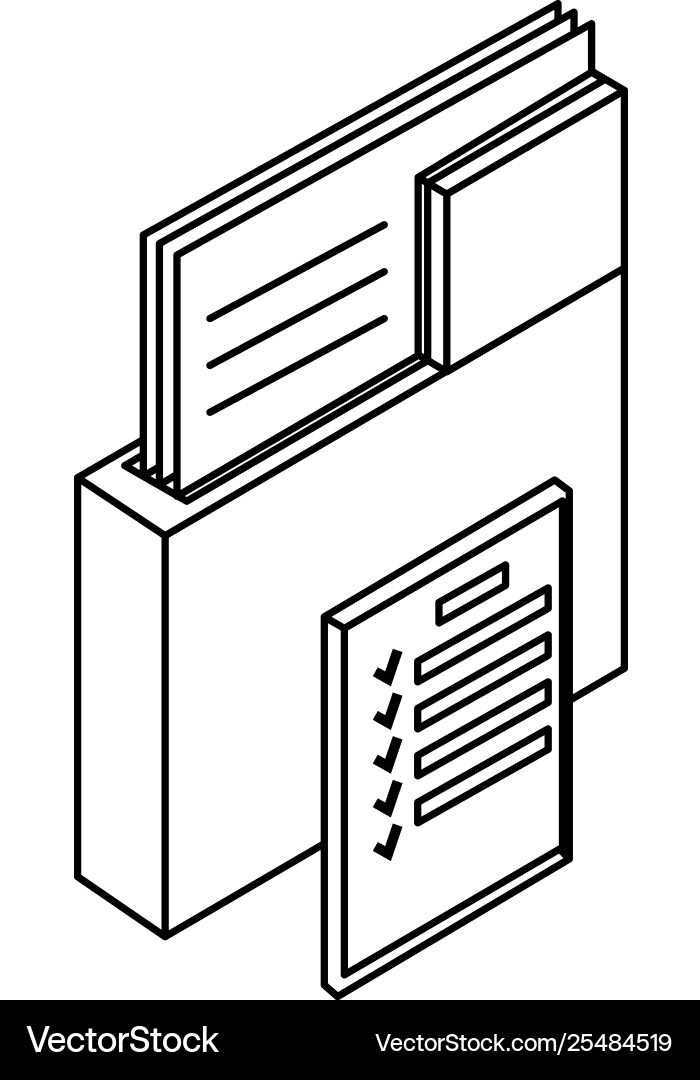 Folder documents data with document vector image