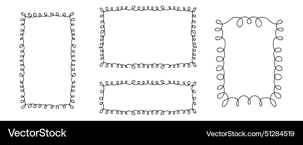 Free drawn rectangular empty frames collection Free drawn rectangular empty frames collection vector image