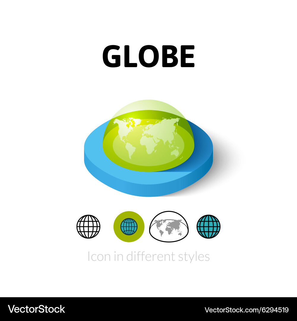 Globe icon in different style vector image