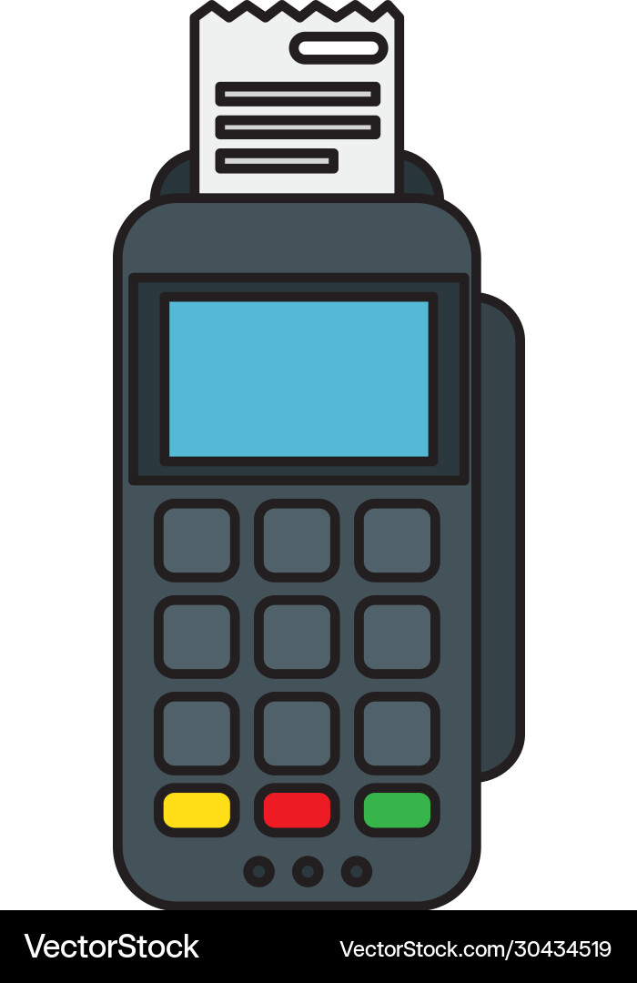 Isolated dataphone with receipt design Vector Image