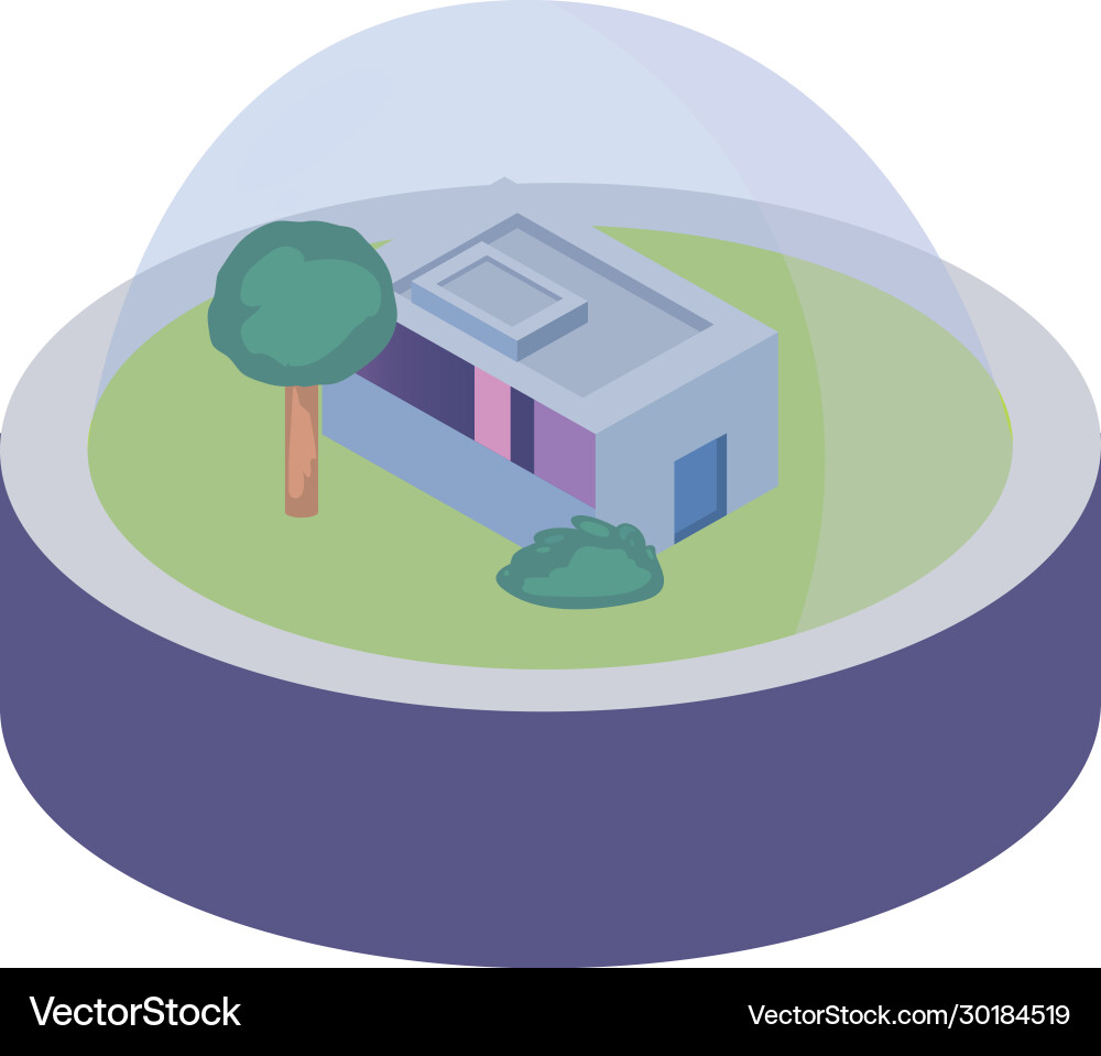 Isolated space station with tree inside sphere Isolated space station with tree inside sphere vector image