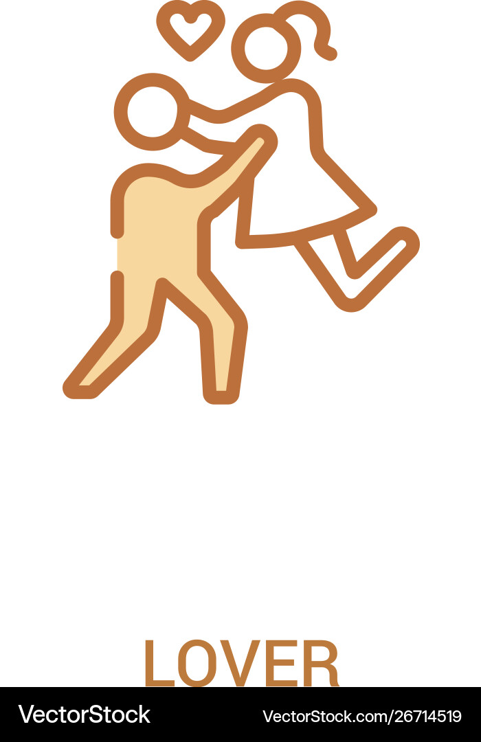 Lover concept 2 colored icon simple line element Lover concept 2 colored icon simple line element vector image