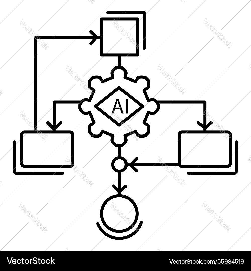 Machine Learning ai algorithm icon design Machine Learning ai algorithm icon design vektorbild