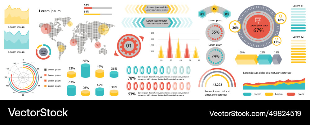 Mega set of infographic elements data vector image