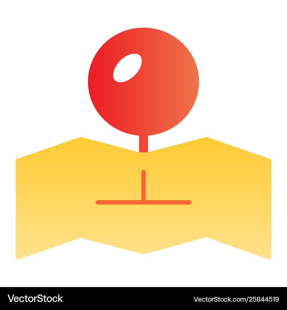 Push pin on map flat icon location color Push pin on map flat icon location color vector image