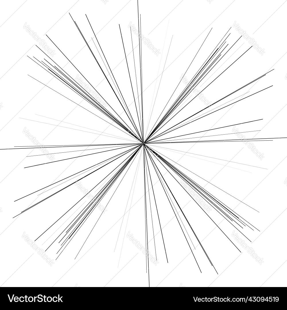 Random radial radiating lines starburst shape Vector Image