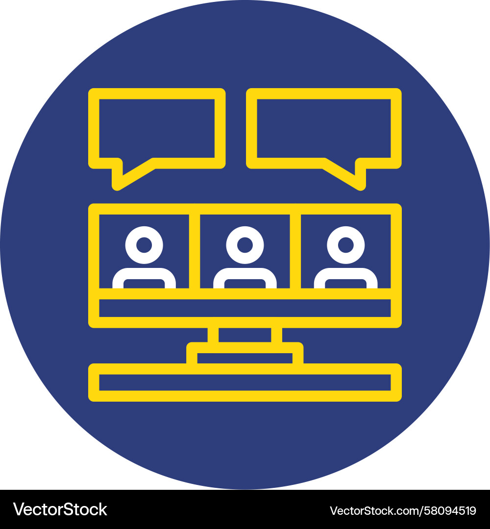 Remote Interview Circle Icon Vector Image