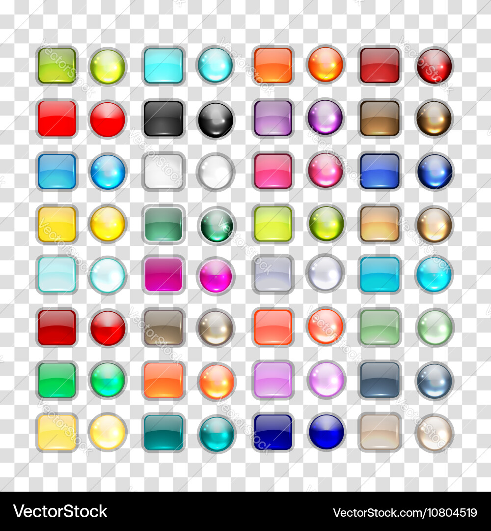 Set of glossy button icons for your design vector image