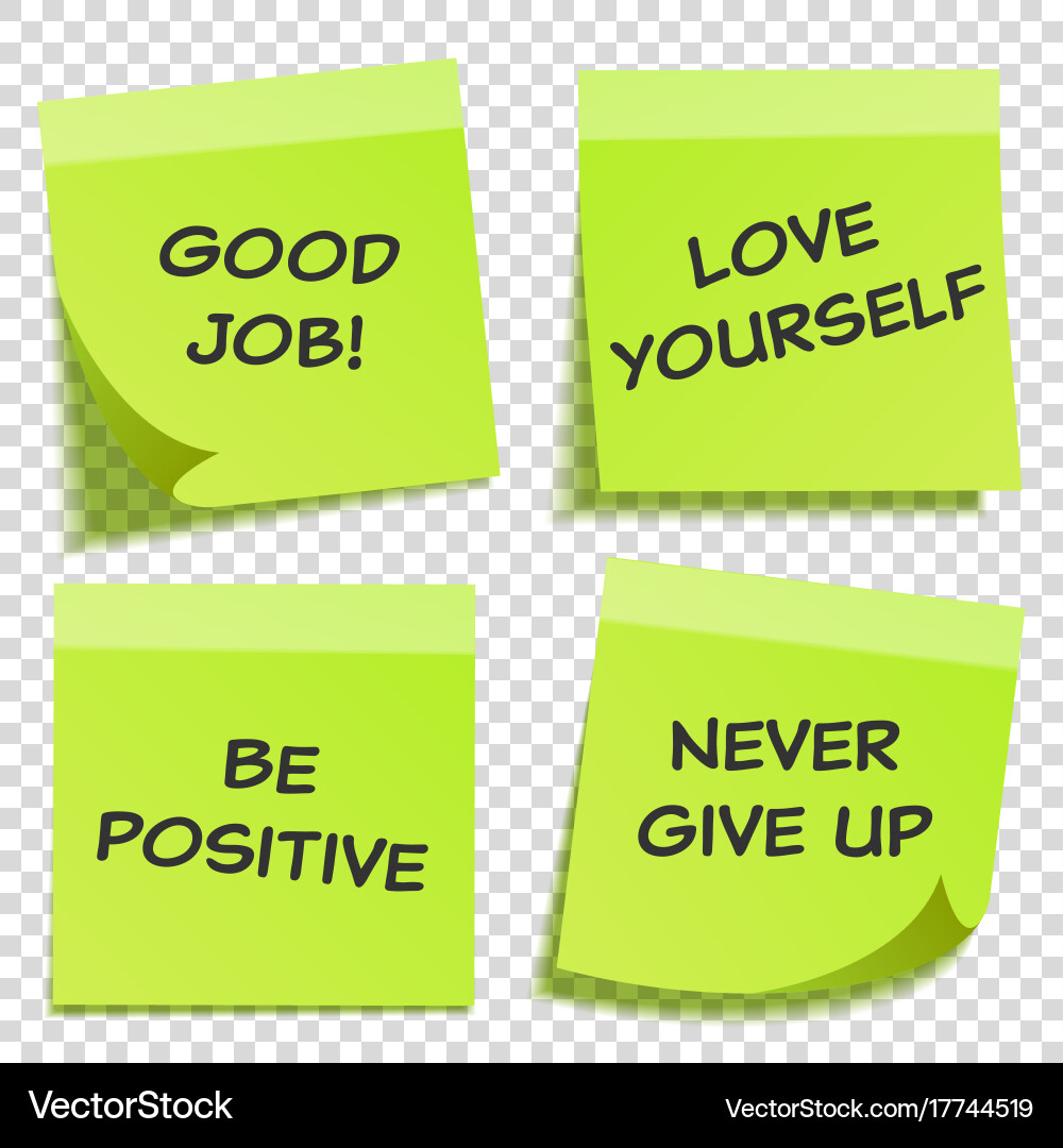 Sticky note with text and shadow isolated Vector Image