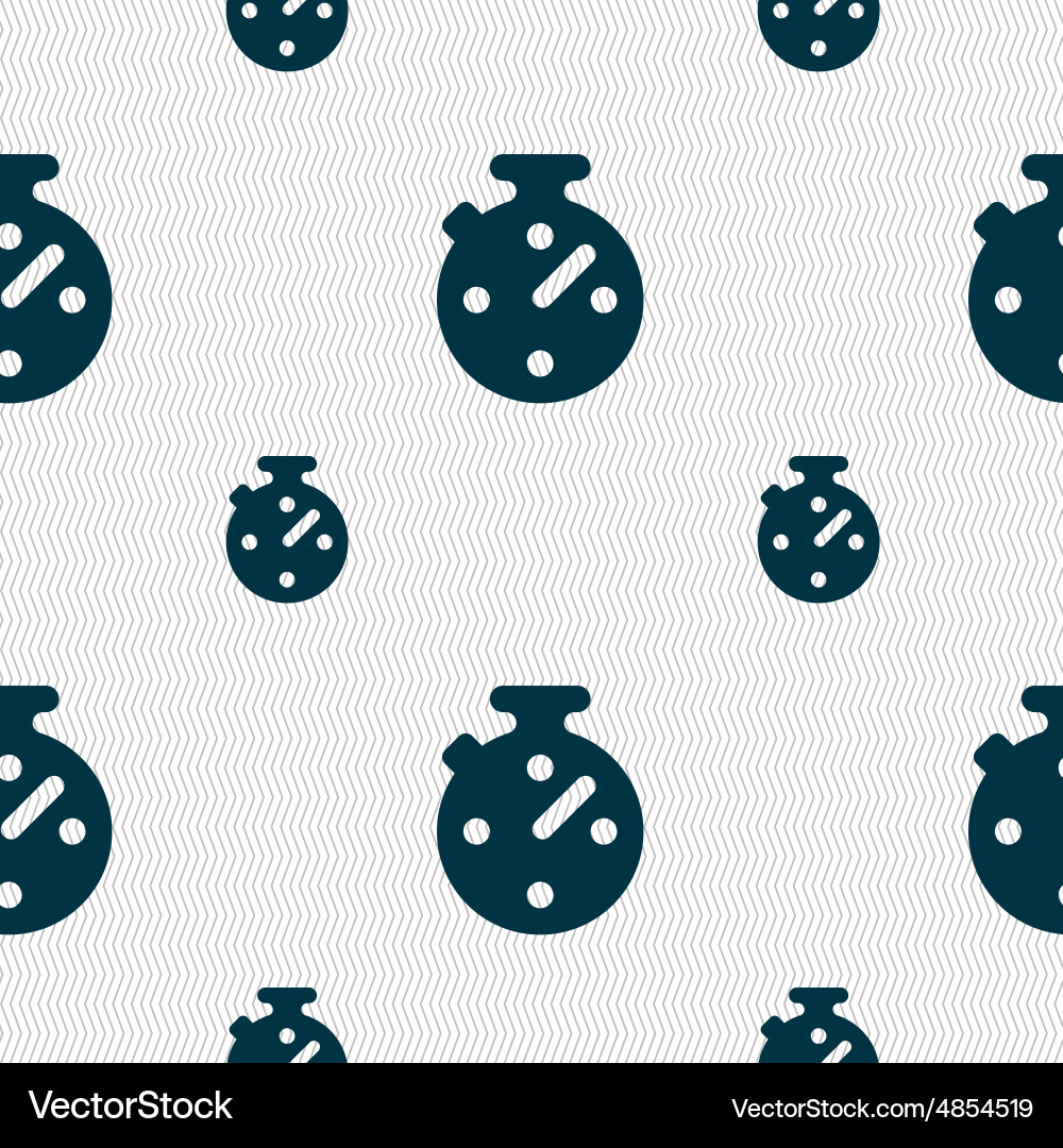 Timer stopwatch icon sign seamless pattern Vector Image