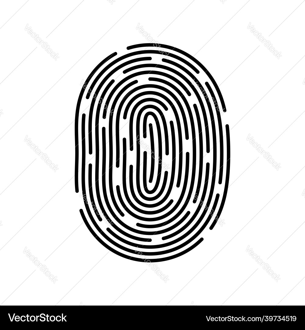 Touch id icon isolated fingerprint design Touch id icon isolated fingerprint design vector image