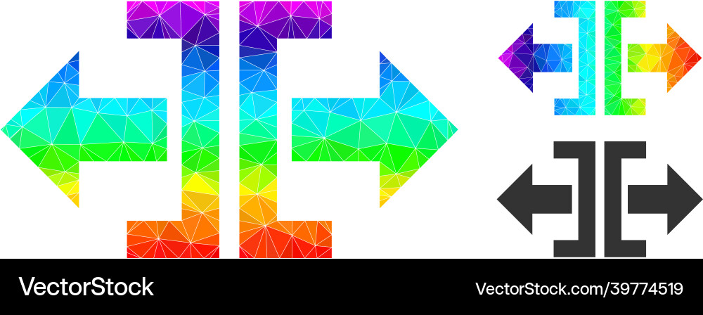 Triangle filled divide horizontal direction Triangle filled divide horizontal direction vector image