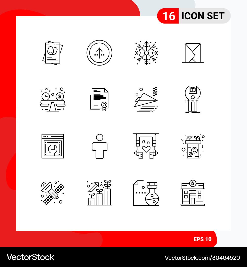 16 universal outlines set for web and mobile Vector Image